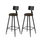 Modern Armless Counter Stool Iron Kitchen Bar Stool with Seat and Pedal
