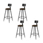 Modern Armless Counter Stool Iron Kitchen Bar Stool with Seat and Pedal