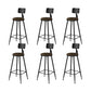 Modern Armless Counter Stool Iron Kitchen Bar Stool with Seat and Pedal