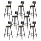 Modern Armless Counter Stool Iron Kitchen Bar Stool with Seat and Pedal