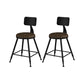Modern Armless Counter Stool Iron Kitchen Bar Stool with Seat and Pedal