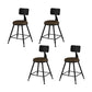 Modern Armless Counter Stool Iron Kitchen Bar Stool with Seat and Pedal