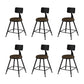 Modern Armless Counter Stool Iron Kitchen Bar Stool with Seat and Pedal