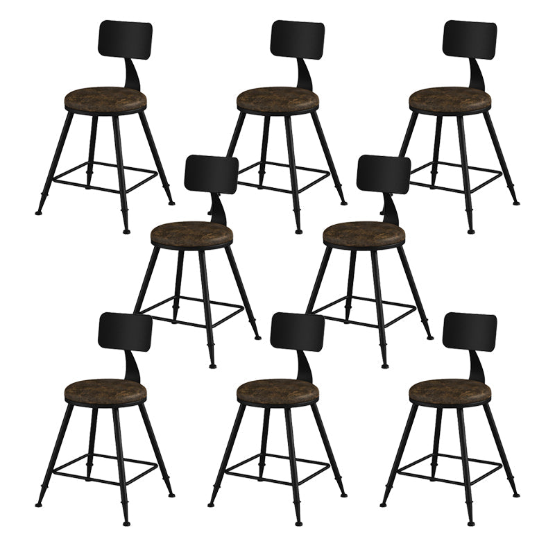 Modern Armless Counter Stool Iron Kitchen Bar Stool with Seat and Pedal