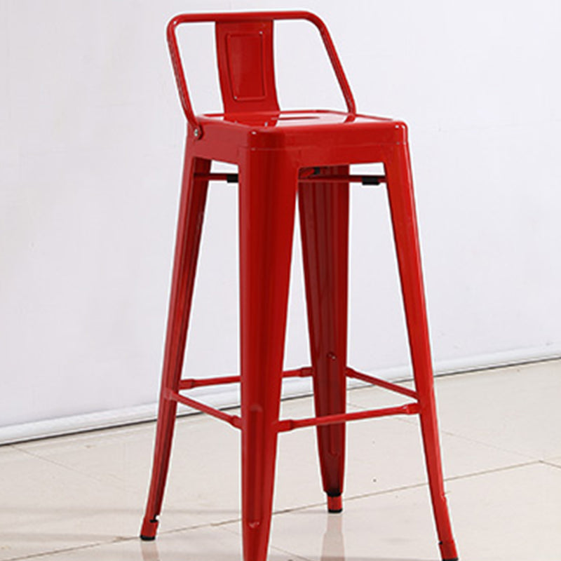 Industrial Low Back Counter Stool Metal Counter Height Stools