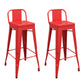 Industrial Low Back Counter Stool Metal Counter Height Stools