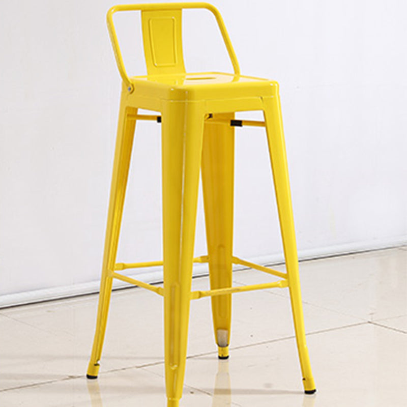 Industrial Low Back Counter Stool Metal Counter Height Stools