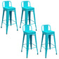 Industrial Low Back Counter Stool Metal Counter Height Stools