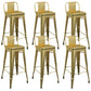 Industrial Low Back Counter Stool Metal Counter Height Stools