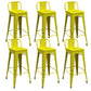 Industrial Low Back Counter Stool Metal Counter Height Stools