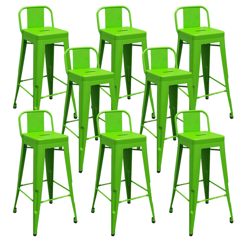 Industrial Low Back Counter Stool Metal Counter Height Stools