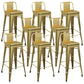 Industrial Low Back Counter Stool Metal Counter Height Stools