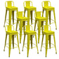 Industrial Low Back Counter Stool Metal Counter Height Stools