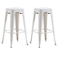 Industrial Backless Counter Stool Metal Counter Height Stools White 2 Piece Set Clearhalo 'Bar Furniture' 'Bar Stools' 'bar_stools' 'furn' 'furn_bar_stools' 'Furniture' 'Kitchen & Dining Furniture' 6221483