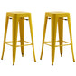 Industrial Backless Counter Stool Metal Counter Height Stools Lemon Yellow 2 Piece Set Clearhalo 'Bar Furniture' 'Bar Stools' 'bar_stools' 'furn' 'furn_bar_stools' 'Furniture' 'Kitchen & Dining Furniture' 6221486