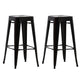 Industrial Backless Counter Stool Metal Counter Height Stools Black 2 Piece Set Clearhalo 'Bar Furniture' 'Bar Stools' 'bar_stools' 'furn' 'furn_bar_stools' 'Furniture' 'Kitchen & Dining Furniture' 6221489