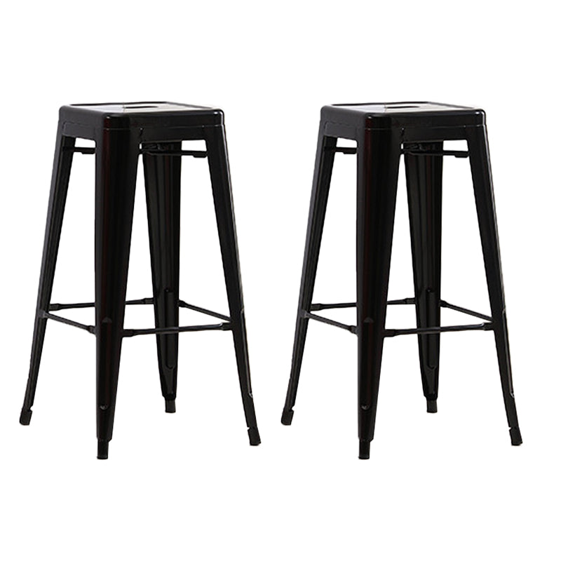 Industrial Backless Counter Stool Metal Counter Height Stools Black 2 Piece Set Clearhalo 'Bar Furniture' 'Bar Stools' 'bar_stools' 'furn' 'furn_bar_stools' 'Furniture' 'Kitchen & Dining Furniture' 6221489