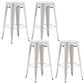 Industrial Backless Counter Stool Metal Counter Height Stools White 4 Piece Set Clearhalo 'Bar Furniture' 'Bar Stools' 'bar_stools' 'furn' 'furn_bar_stools' 'Furniture' 'Kitchen & Dining Furniture' 6221492