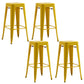 Industrial Backless Counter Stool Metal Counter Height Stools Lemon Yellow 4 Piece Set Clearhalo 'Bar Furniture' 'Bar Stools' 'bar_stools' 'furn' 'furn_bar_stools' 'Furniture' 'Kitchen & Dining Furniture' 6221494