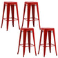 Industrial Backless Counter Stool Metal Counter Height Stools Red 4 Piece Set Clearhalo 'Bar Furniture' 'Bar Stools' 'bar_stools' 'furn' 'furn_bar_stools' 'Furniture' 'Kitchen & Dining Furniture' 6221495