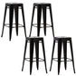 Industrial Backless Counter Stool Metal Counter Height Stools Black 4 Piece Set Clearhalo 'Bar Furniture' 'Bar Stools' 'bar_stools' 'furn' 'furn_bar_stools' 'Furniture' 'Kitchen & Dining Furniture' 6221496