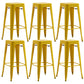 Industrial Backless Counter Stool Metal Counter Height Stools Lemon Yellow 6 Piece Set Clearhalo 'Bar Furniture' 'Bar Stools' 'bar_stools' 'furn' 'furn_bar_stools' 'Furniture' 'Kitchen & Dining Furniture' 6221498