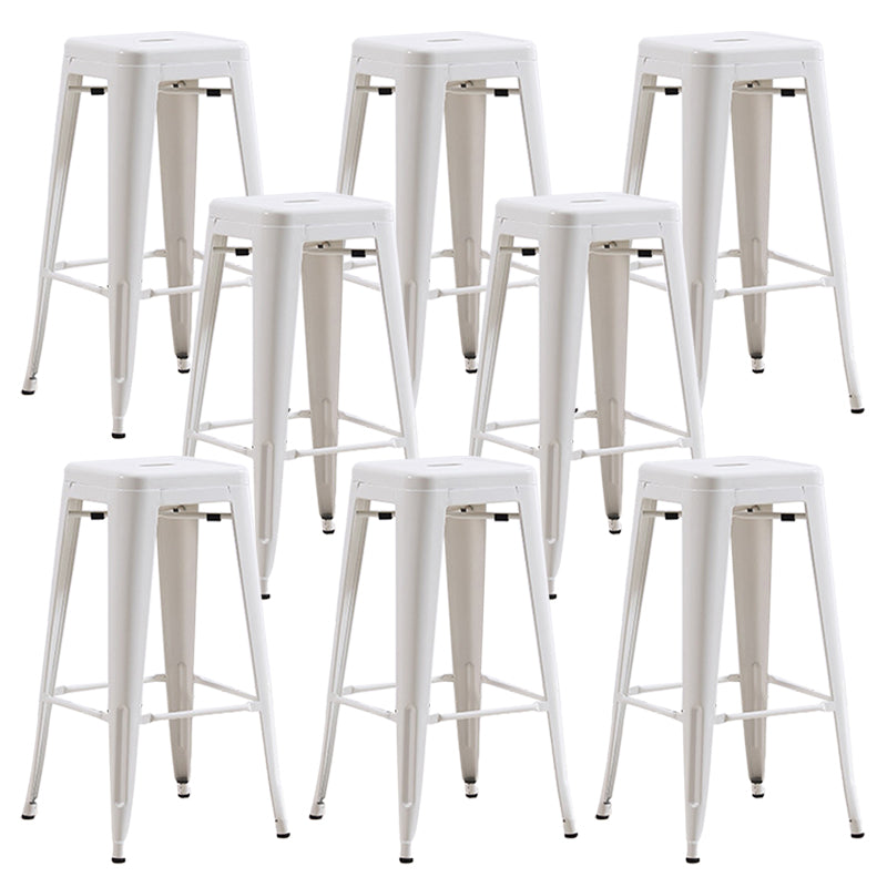 Industrial Backless Counter Stool Metal Counter Height Stools White 8 Piece Set Clearhalo 'Bar Furniture' 'Bar Stools' 'bar_stools' 'furn' 'furn_bar_stools' 'Furniture' 'Kitchen & Dining Furniture' 6221501