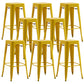 Industrial Backless Counter Stool Metal Counter Height Stools Lemon Yellow 8 Piece Set Clearhalo 'Bar Furniture' 'Bar Stools' 'bar_stools' 'furn' 'furn_bar_stools' 'Furniture' 'Kitchen & Dining Furniture' 6221502