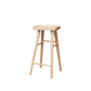 Taburete de bar de madera sin respaldo moderno con pedal y asiento de madera