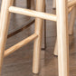 Taburete de bar de madera sin respaldo moderno con pedal y asiento de madera