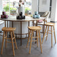 Taburete de bar de madera sin respaldo moderno con pedal y asiento de madera