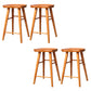 Taburete de bar de madera sin respaldo moderno con pedal y asiento de madera