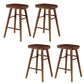 Taburete de bar de madera sin respaldo moderno con pedal y asiento de madera