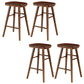 Taburete de bar de madera sin respaldo moderno con pedal y asiento de madera
