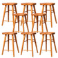 Taburete de bar de madera sin respaldo moderno con pedal y asiento de madera