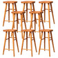 Taburete de bar de madera sin respaldo moderno con pedal y asiento de madera