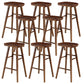 Taburete de bar de madera sin respaldo moderno con pedal y asiento de madera