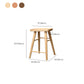 Taburete de bar de madera sin respaldo moderno con pedal y asiento de madera