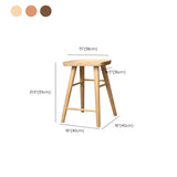 Sgabello da bar in legno moderno senza schienale con pedale e sedile in legno