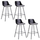 Modern Plastic Bar-stool Bucket Seat Counter Bar Stool with Metal Legs 4 Piece Set Clearhalo 'Bar Furniture' 'Bar Stools' 'bar_stools' 'furn' 'furn_bar_stools' 'Furniture' 'Kitchen & Dining Furniture' 6221545