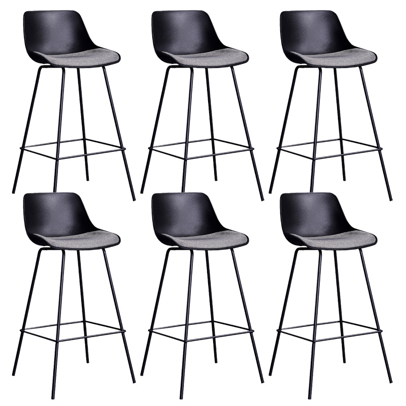 Modern Plastic Bar-stool Bucket Seat Counter Bar Stool with Metal Legs 6 Piece Set Clearhalo 'Bar Furniture' 'Bar Stools' 'bar_stools' 'furn' 'furn_bar_stools' 'Furniture' 'Kitchen & Dining Furniture' 6221547