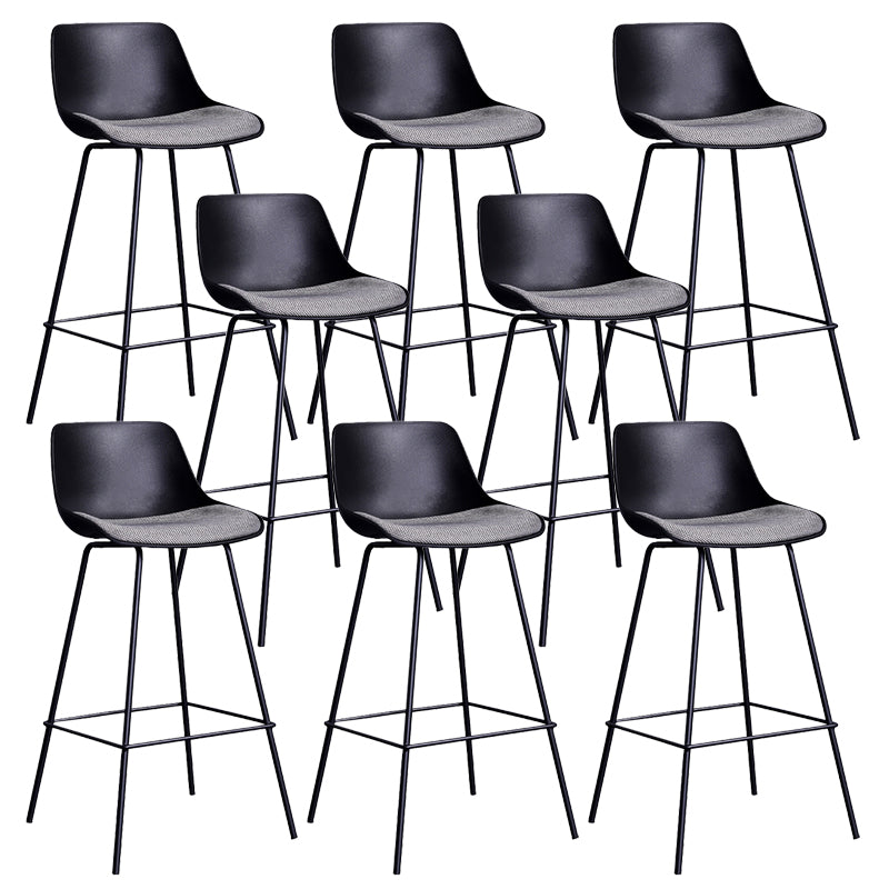 Modern Plastic Bar-stool Bucket Seat Counter Bar Stool with Metal Legs 8 Piece Set Clearhalo 'Bar Furniture' 'Bar Stools' 'bar_stools' 'furn' 'furn_bar_stools' 'Furniture' 'Kitchen & Dining Furniture' 6221549