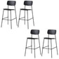 Modern Plastic Bar-stool Square Seat Counter Bar Stool with Metal Legs Black 4 Piece Set Clearhalo 'Bar Furniture' 'Bar Stools' 'bar_stools' 'furn' 'furn_bar_stools' 'Furniture' 'Kitchen & Dining Furniture' 6221566
