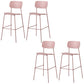 Modern Plastic Bar-stool Square Seat Counter Bar Stool with Metal Legs Pink 4 Piece Set Clearhalo 'Bar Furniture' 'Bar Stools' 'bar_stools' 'furn' 'furn_bar_stools' 'Furniture' 'Kitchen & Dining Furniture' 6221568