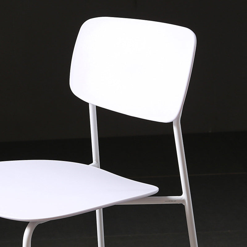 Modern Plastic Bar-stool Square Seat Counter Bar Stool with Metal Legs Clearhalo 'Bar Furniture' 'Bar Stools' 'bar_stools' 'furn' 'furn_bar_stools' 'Furniture' 'Kitchen & Dining Furniture' 6221569