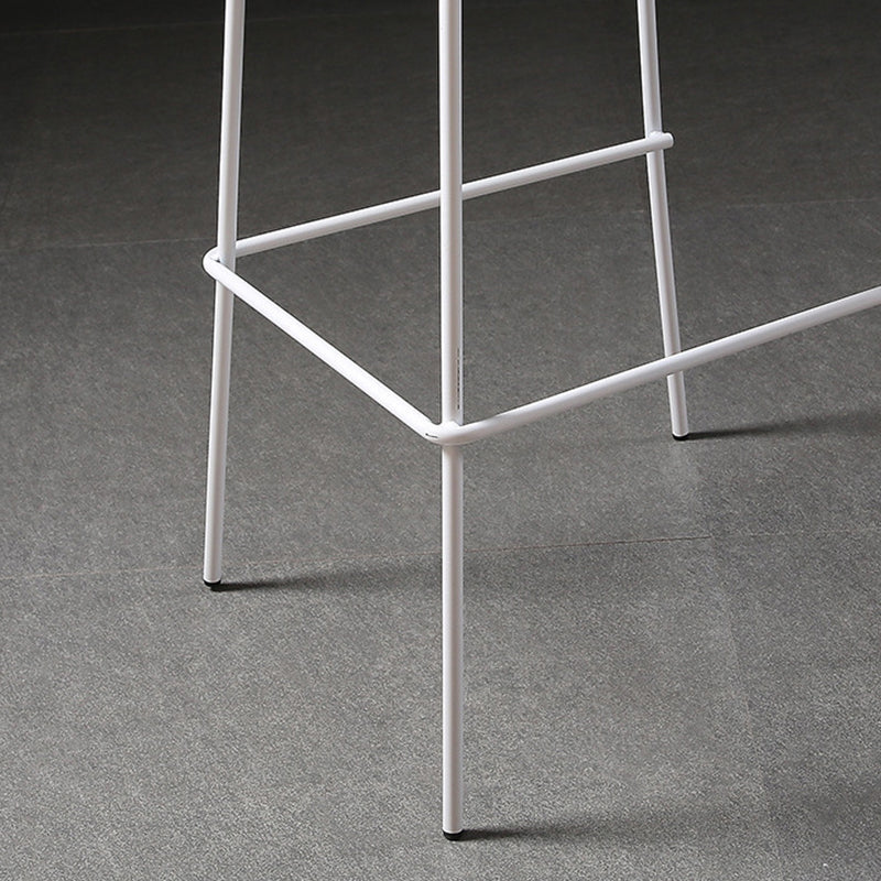 Modern Plastic Bar-stool Square Seat Counter Bar Stool with Metal Legs Clearhalo 'Bar Furniture' 'Bar Stools' 'bar_stools' 'furn' 'furn_bar_stools' 'Furniture' 'Kitchen & Dining Furniture' 6221572