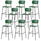 Modern Plastic Bar-stool Square Seat Counter Bar Stool with Metal Legs Green 8 Piece Set Clearhalo 'Bar Furniture' 'Bar Stools' 'bar_stools' 'furn' 'furn_bar_stools' 'Furniture' 'Kitchen & Dining Furniture' 6221573