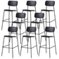 Modern Plastic Bar-stool Square Seat Counter Bar Stool with Metal Legs Black 8 Piece Set Clearhalo 'Bar Furniture' 'Bar Stools' 'bar_stools' 'furn' 'furn_bar_stools' 'Furniture' 'Kitchen & Dining Furniture' 6221574