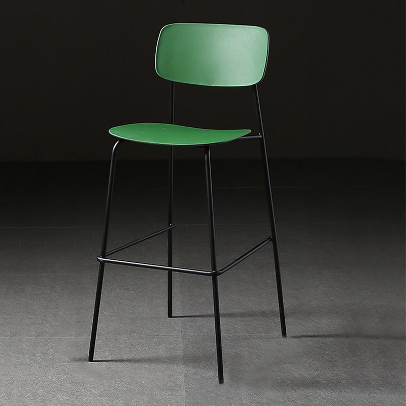 Modern Plastic Bar-stool Square Seat Counter Bar Stool with Metal Legs Clearhalo 'Bar Furniture' 'Bar Stools' 'bar_stools' 'furn' 'furn_bar_stools' 'Furniture' 'Kitchen & Dining Furniture' 6221575