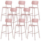 Modern Plastic Bar-stool Square Seat Counter Bar Stool with Metal Legs Pink 8 Piece Set Clearhalo 'Bar Furniture' 'Bar Stools' 'bar_stools' 'furn' 'furn_bar_stools' 'Furniture' 'Kitchen & Dining Furniture' 6221576